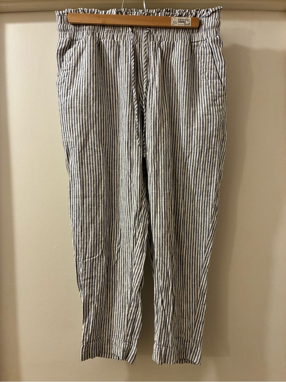 A New Day Women’s Striped Linen Blend Relaxed Pants - Black & White